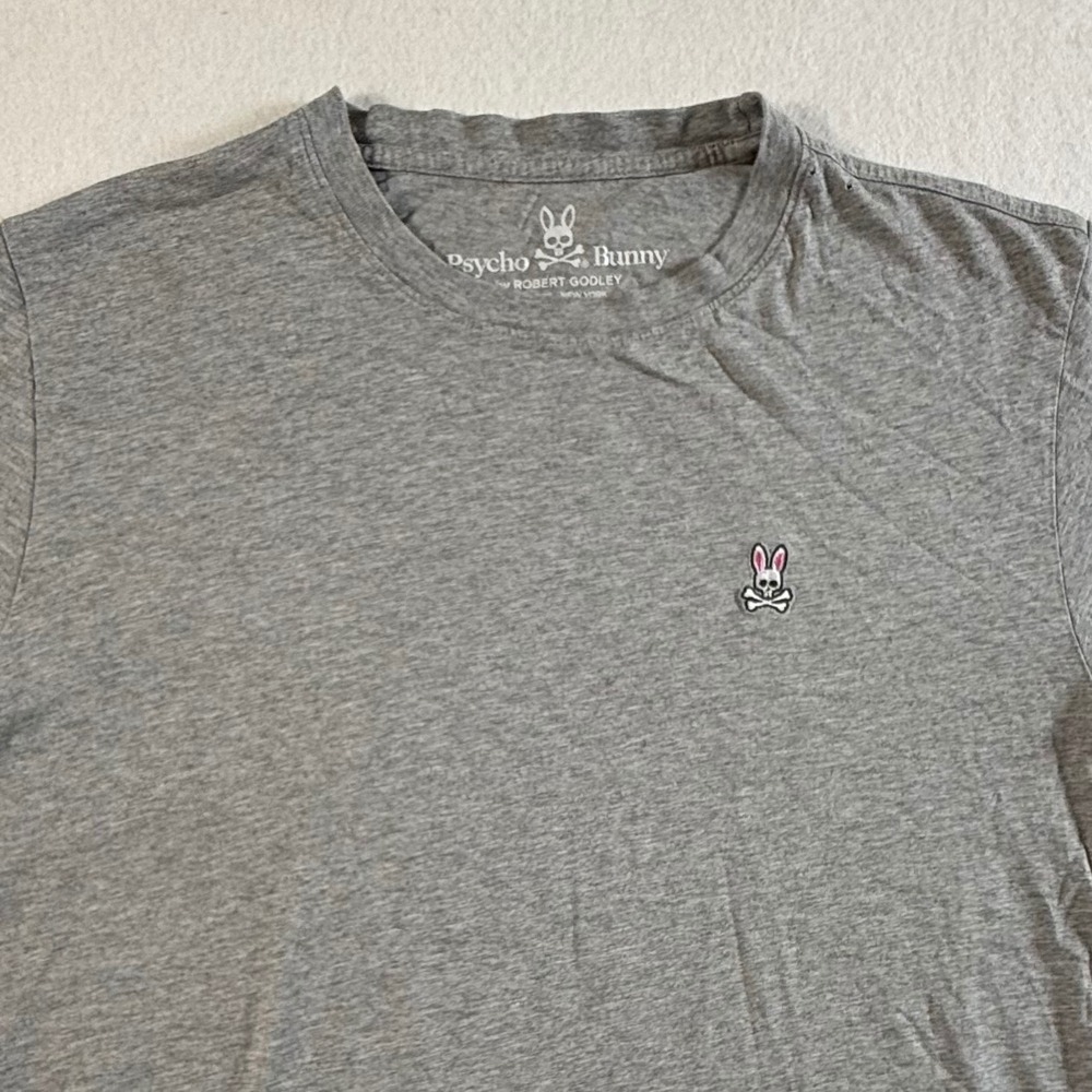 Psycho Bunny Long Sleeve Tee Mens 5 Large Pima Cotton Embroidered Logo Gray
